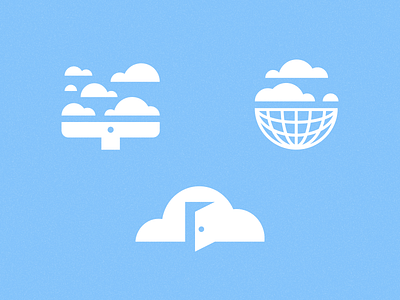 Cloud Marks badge blue branding cloud computer door flat global logo logo design mark minimal virtual