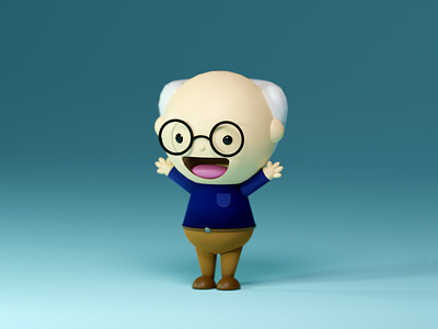 Grandpa 3d 3d art avatar blender character design grandfather illustration