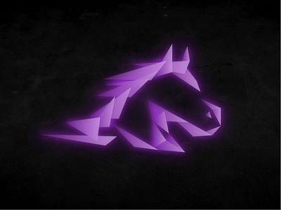 Broncogod branding design games gaming horse illustration logo morado neon purple twitch