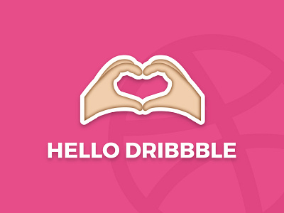 Hello Dribbble! emoji hello icon love pink