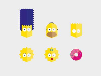 The Simpsons icons desgin flat icons illustration the simpsons