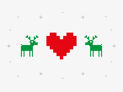 We love Christmas christmas holiday love pixels reindeer