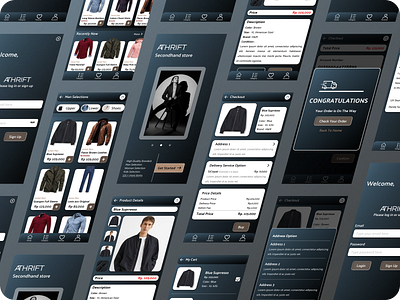 AThrift Store App app branding e commerce graphic design onlineapp onlinestore outfit ui ux uxdesign