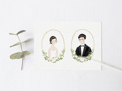 Custom Couple Illustration custom illustration illustration wedding gift wedding inspiration wedding invitation
