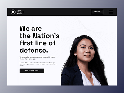 Hero Section of C.I.A website branding graphic design ui