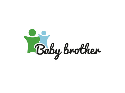 Baby Brother Logo baby black blue branding branding and identity branding design brother clean colors green illustration logo modern typography