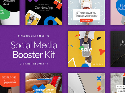 Social Media Booster Kit banners blog blogger colors facebook fashion instagram kit media social media twitter typography