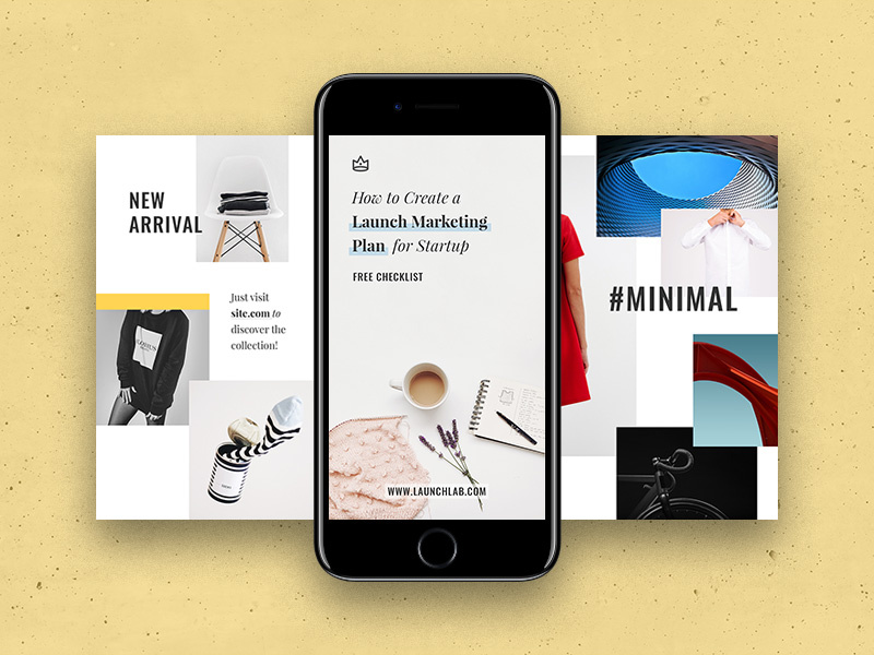 Everyday Instagram Templates design elegant presentation marketing smm sketch psd social media stories templates instagram