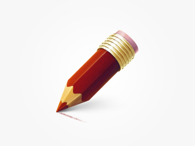 Pencil artwork draft icon illustration pencil red