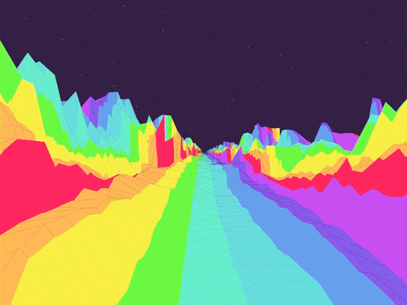 Rainbow Road 3d after effects animation c4d cinema 4d loop motion rainbow space