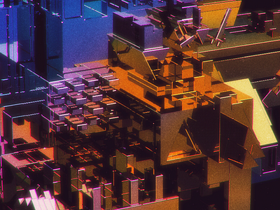 glowing microchips 3d 80s c4d cinema4d design everyday glow gold photoshop render technical