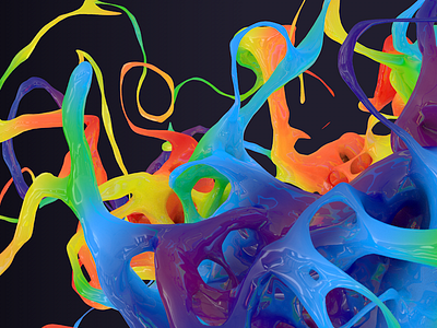 rainbow liquid zero-g 3d c4d cinema4d design molecules particles photoshop rainbow render xparticles