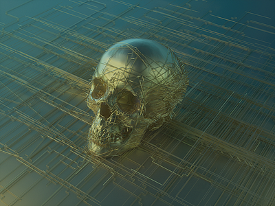 gldskll 3d after effects c4d cgi cinema 4d octane octane render photoshop scifi skull x particles