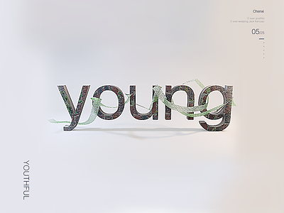 Young c4d typeface typesetting
