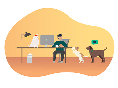 Take your dog to work branding corporate design graphic design illustration vector webillustration