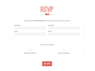 RSVP Contact Form contact form rsvp rsvp form send submit wedding