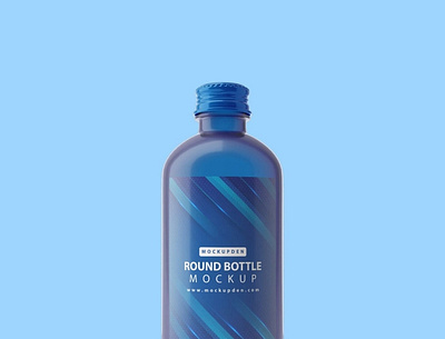 Free Round Bottle Mockup PSD Template 3d animation branding design graphic design logo motion graphics vector