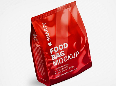 Free Top Sealed Food Bag Mockup PSD Template 3d animation branding design graphic design illustration logo motion graphics ui vector