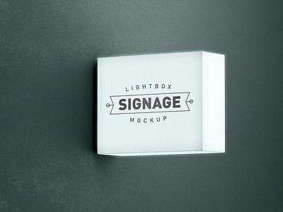 Free Lightbox Signage Logo Mockup PSD Template