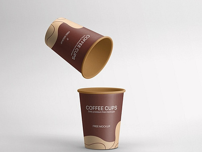 Free Two Coffee Cups Mockup PSD Template 3d animation branding design graphic design illustration logo motion graphics ui vector