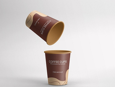 Free Two Coffee Cups Mockup PSD Template 3d animation branding design graphic design illustration logo motion graphics ui vector