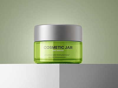 Free Cosmetic Clear Round Jar Mockup PSD Template 3d animation branding design graphic design illustration logo motion graphics ui vector