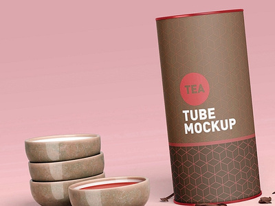 Free Kraft Paper Tube Cylinder Mockup PSD Set Template