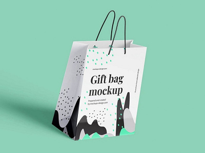 Free Small Paper Gift Bag Mockup PSD Template 3d animation branding design graphic design illustration logo motion graphics ui vector
