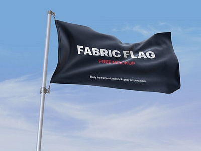 Free Fabric Flag Mockup PSD Template