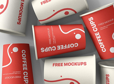 Free Coffee Cups Mockup PSD 3d animation branding design graphic design illustration logo motion graphics ui vector