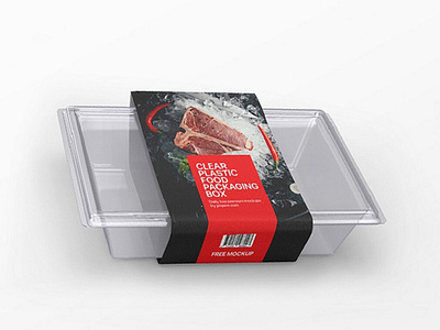 Free Clear Plastic Food Box Mockup PSD Template