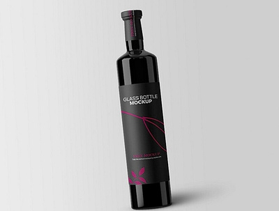 Free Glass Bottle Mockup PSD Template 3d animation branding design graphic design illustration logo motion graphics ui vector