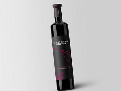 Free Glass Bottle Mockup PSD Template