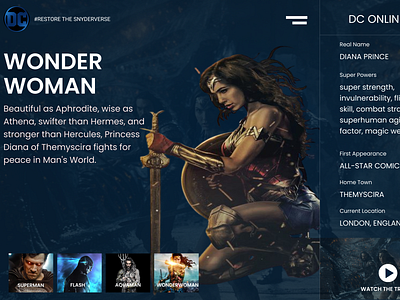 Wonder Woman design ui ux