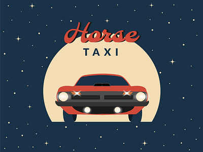 Business card for taxi service in retro style