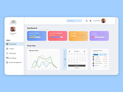 HR Dashboard #ui #uidesign