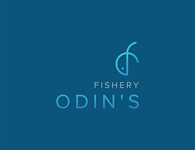 Odin's Fishery Logo artwork blue brand design brand identity branding designer fish fishery graphic design initial o letter o logo logo design minimalistic monogram monogram design o ocean odins fishery of