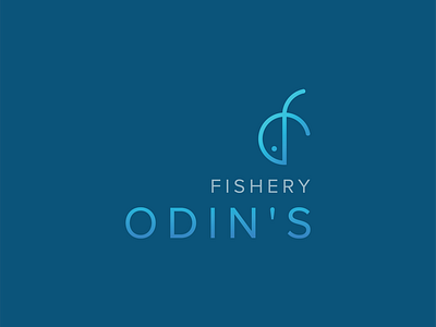 Odin's Fishery Logo artwork blue brand design brand identity branding designer fish fishery graphic design initial o letter o logo logo design minimalistic monogram monogram design o ocean odins fishery of
