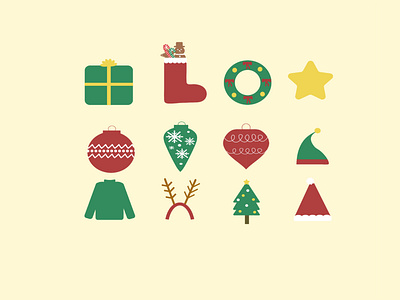 Christmas Decorations Vector Illustrations christmas illustrations christmas vectors digital downloads flat vector icons graphic design icon vector