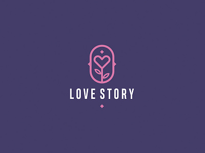 Love Story badge brand branding identity illustration lettering logo