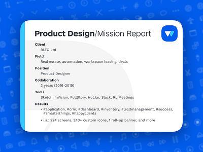 Rialto • Product Design/Mission report