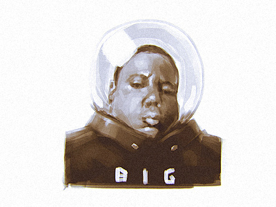 Be cool fool big biggie brush illustration notorious painting portrait sketch spacesuit