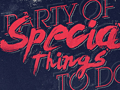 Party of special things to do logo music poster typography white stripes