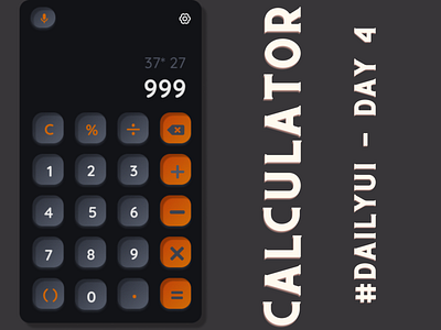 Calculator DailyUI-day 4 100daysui dailyui design ui