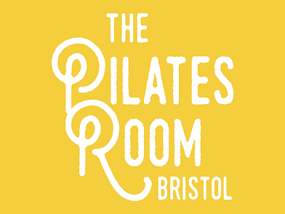 The Pilates Room Bristol - Logo bristol logo pilates script typography vintage yellow