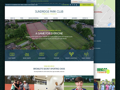 The Sundridge Park Club responsive tennis ux video header website