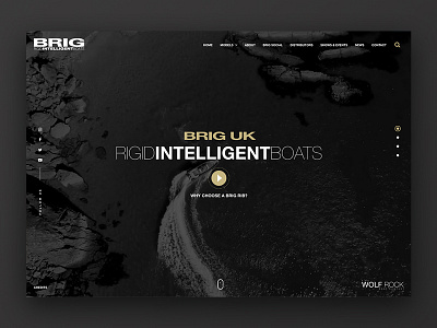 Concept work for the BRIG UK website redesign black dark design homepage landing page onepage site video website