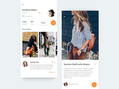 User Profile app dailyui fashion gallery ios mobile profile shopping style stylist ui ux