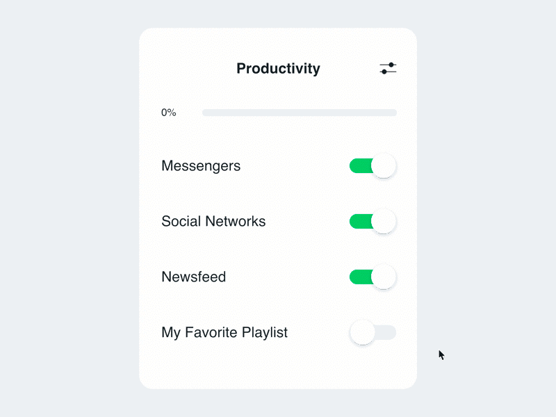 How do you stay focused? animation dailyui gif motion principle settings switch ui