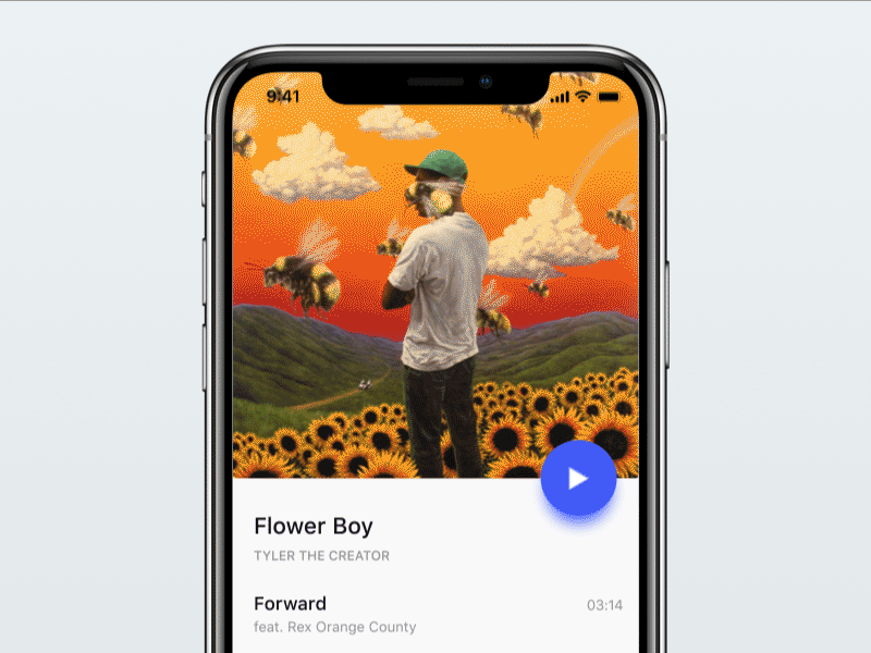 Iphone X Music App after effects animation app cd gif iphone x mobile motion music notch ui